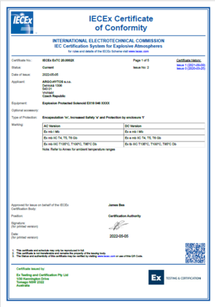 IECEx Certificate of Conformity for Australia