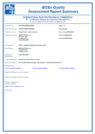 IECEx Quality Assessment Report Summary