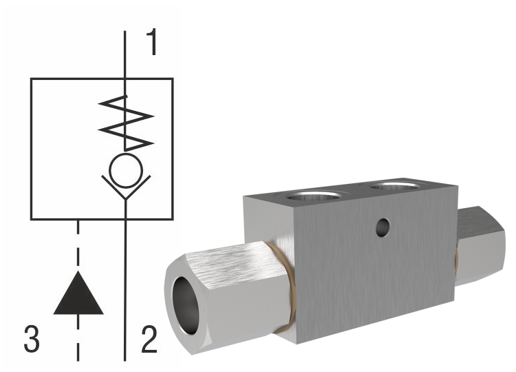 液控开启型单向阀, In-Line Mounted