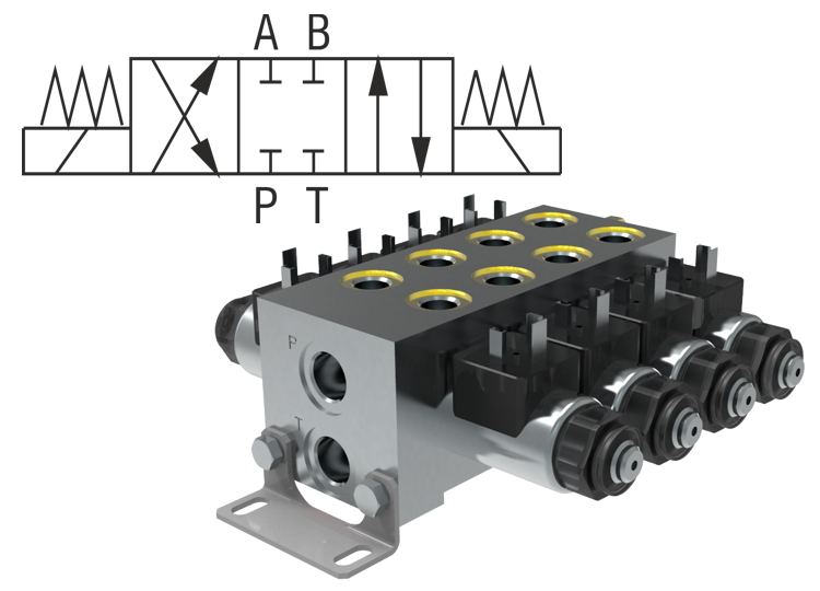 4/2 and 4/3 Solenoid Operated Directional Control Valves, Bankable