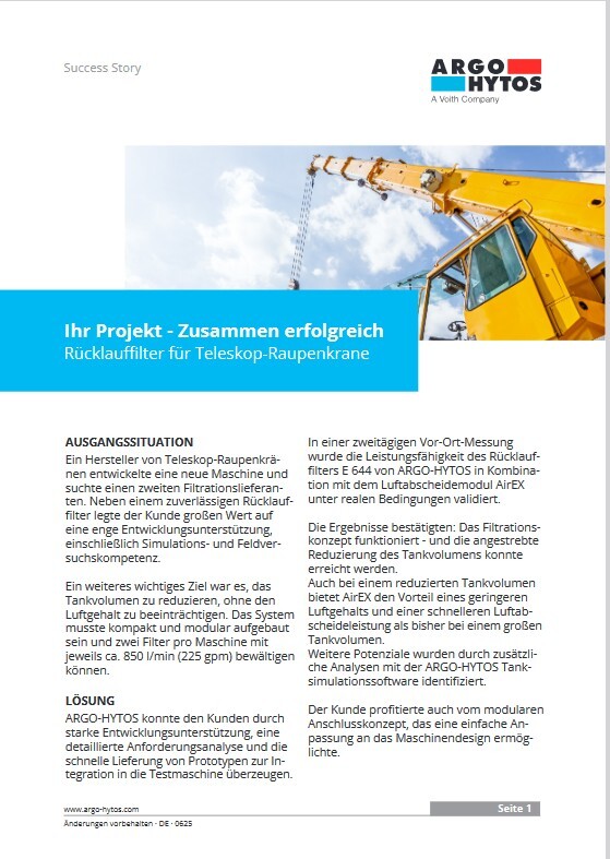 Rücklauffilter für Teleskop-Raupenkrane