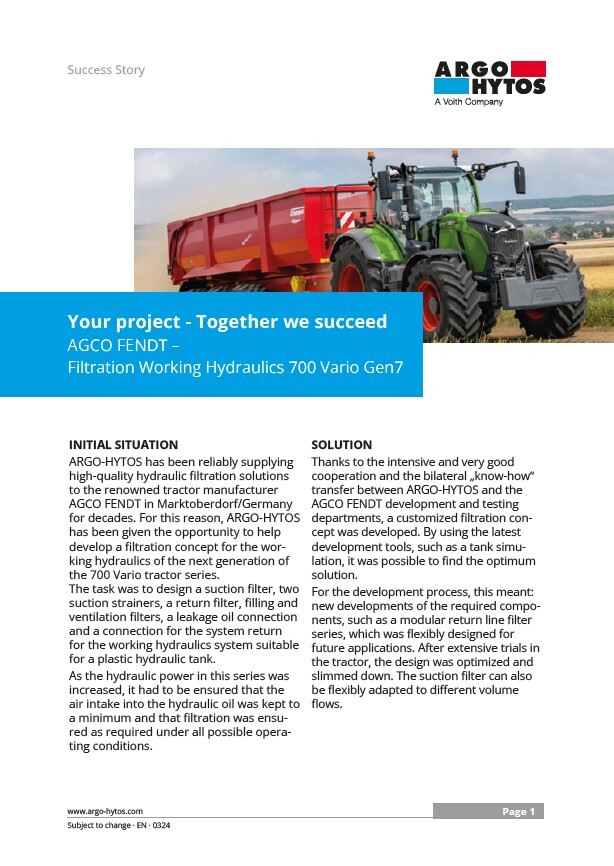 Filtration Working Hydraulics at  AGCO Fendt