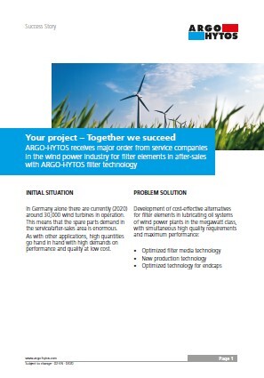 ARGO-HYTOS receives major order from service companies in the wind power industry