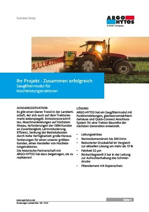 Saugfiltermodul für Hochleistungstraktoren