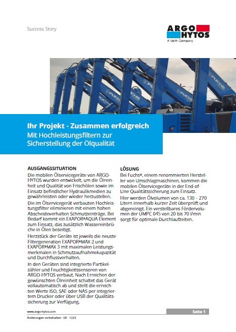 Mit Hochleistungsfiltern zu Sicherstellung der Ölqualität