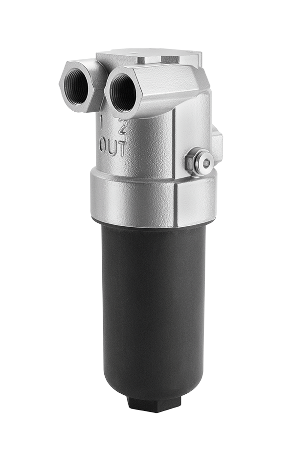 Hydraulic return and suction filter for fluid filtration and contamination control in hydraulic systems