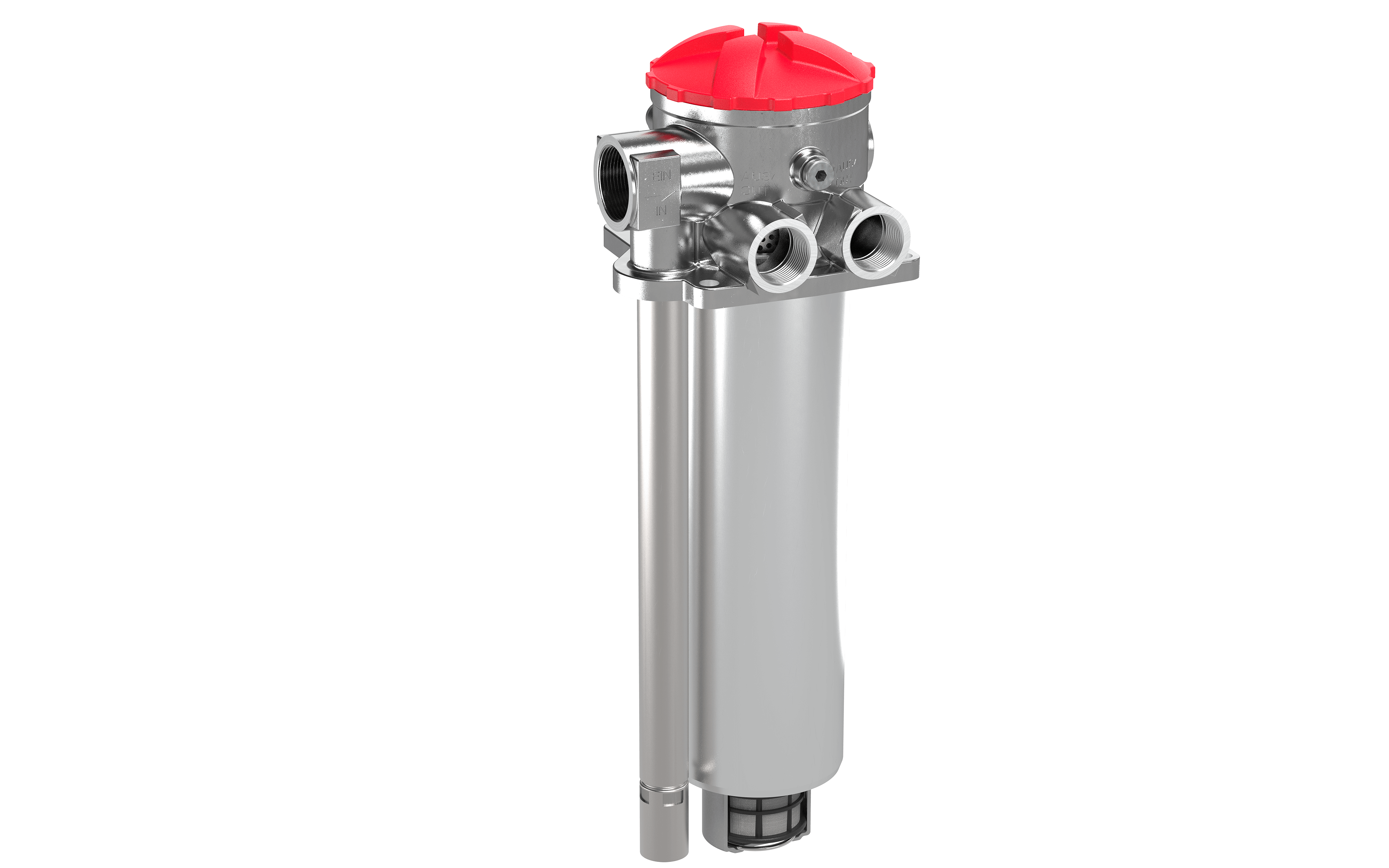 Hydraulic return and suction filter housing for fluid filtration and contamination control in hydraulic systems