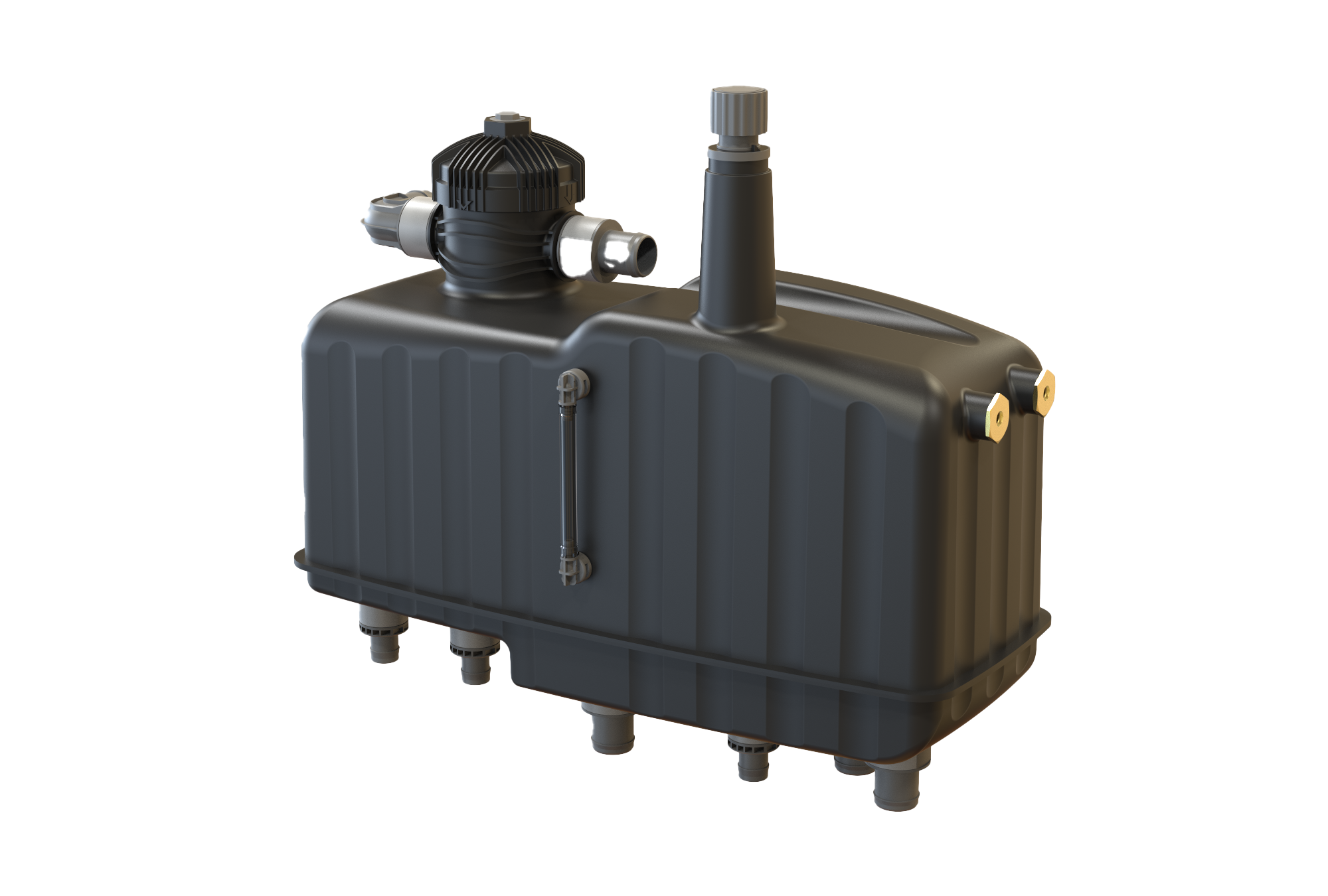 Integrated hydraulic reservoir with filtration and fluid management components for mobile and industrial hydraulic systems