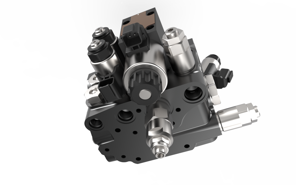 Hydraulic axle suspension control unit for active suspension management in mobile and agricultural machinery