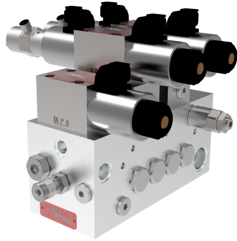 Hydraulic steering control unit for steering and axle control functions in mobile crane applications