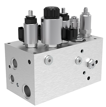Hydraulic control manifold with integrated valves and sensors for precise automated hydraulic system control