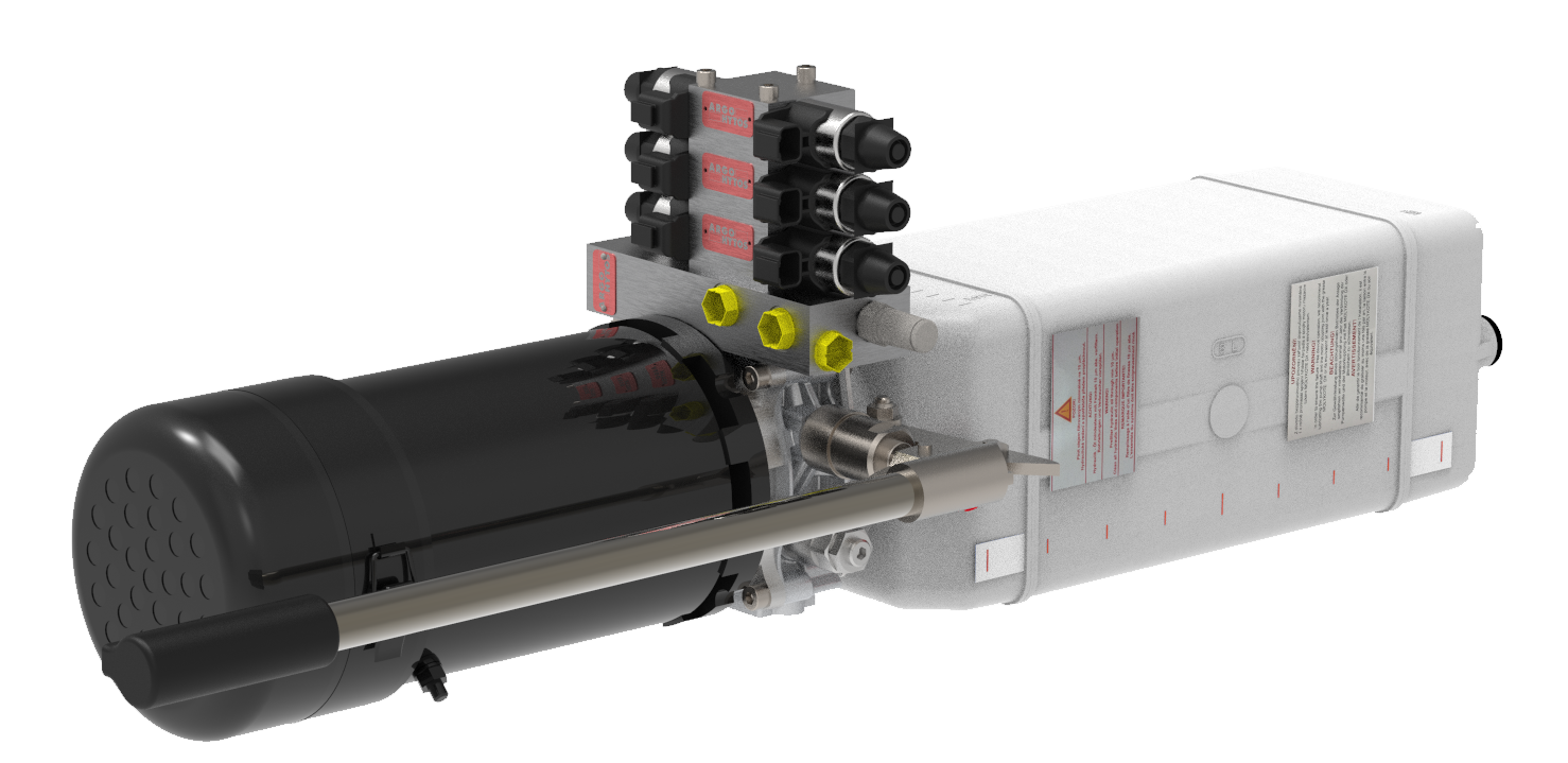 Compact hydraulic power unit with integrated valve manifold for decentralized hydraulic energy supply and machine control