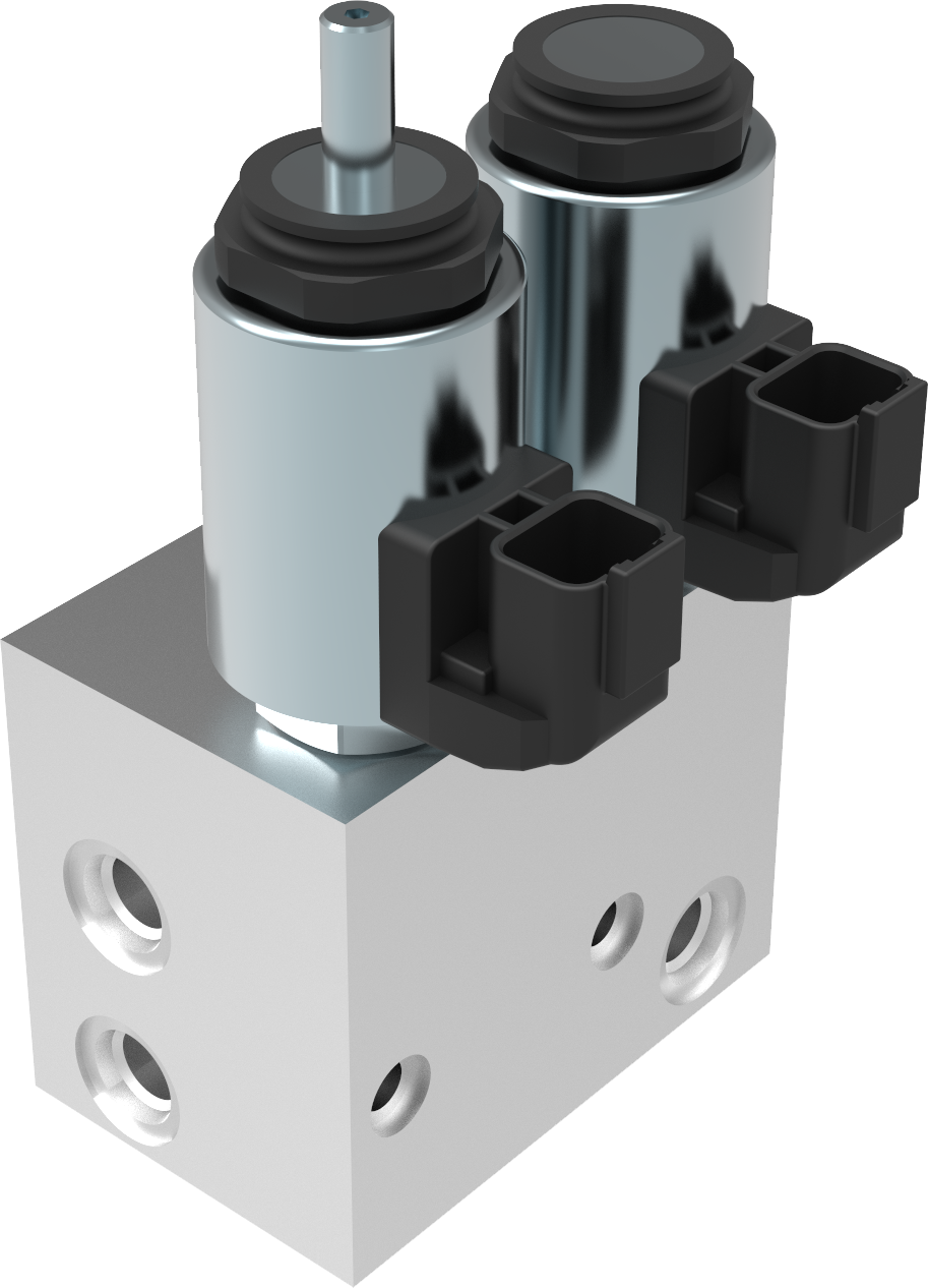 Hydraulic control unit for cab suspension control in agricultural and mobile machinery