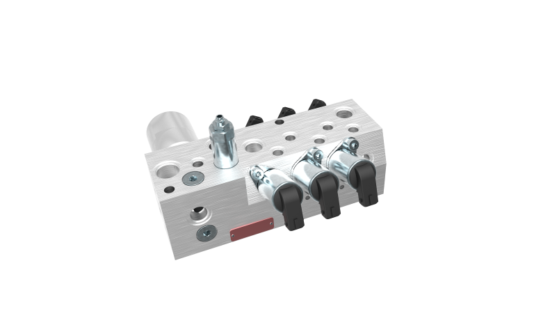 Hydraulic control manifold with integrated valve functions for precise control in construction and mobile machinery