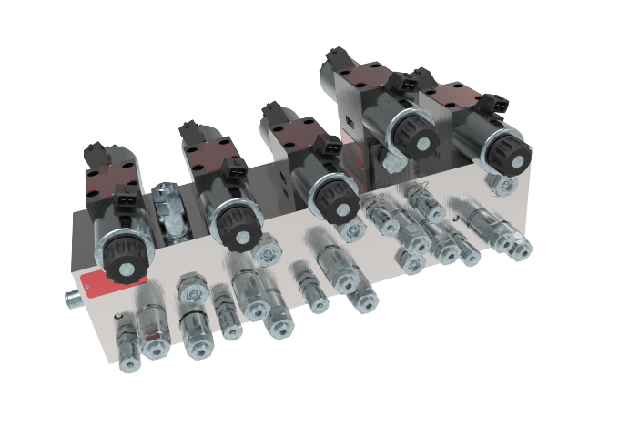 Modular hydraulic valve assembly for load handling and motion control functions in mobile crane applications